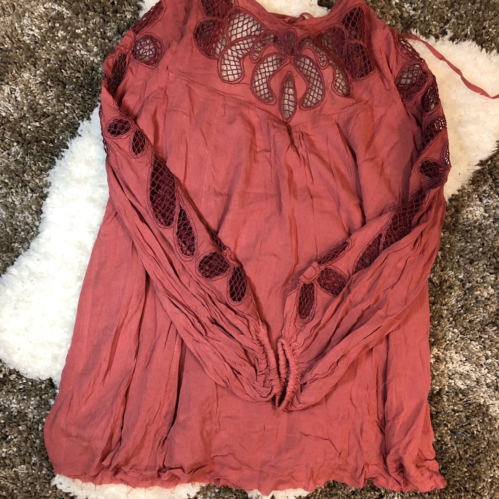 Free People Coral Maybe Monday Tunic Mini Dress - Picture 3 of 3
